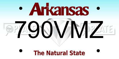 790VMZ Arkansas License Plate