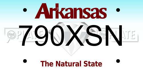 790XSN Arkansas License Plate