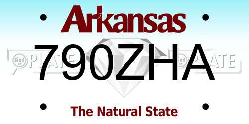 790ZHA Arkansas License Plate
