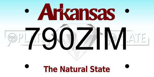 790ZIM Arkansas License Plate