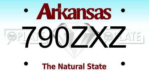 790ZXZ Arkansas License Plate