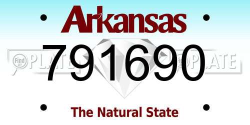 791690 Arkansas License Plate