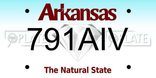 791AIV Arkansas License Plate