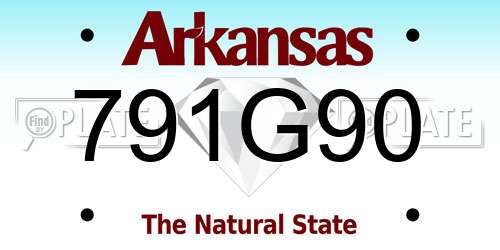 791G90 Arkansas License Plate