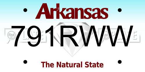 791RWW Arkansas License Plate