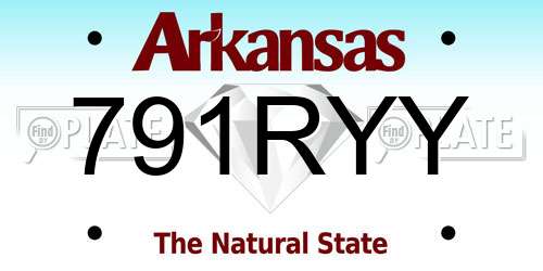 791RYY Arkansas License Plate