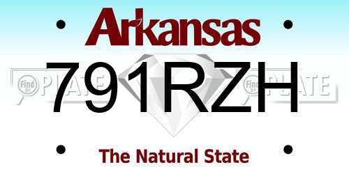 791RZH Arkansas License Plate