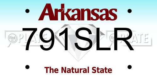 791SLR Arkansas License Plate