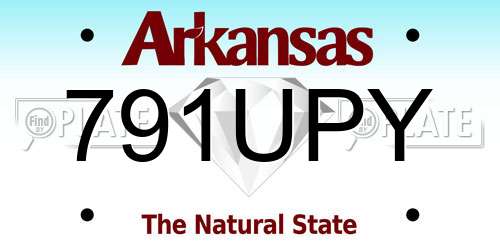 791UPY Arkansas License Plate