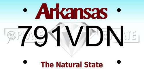 791VDN Arkansas License Plate