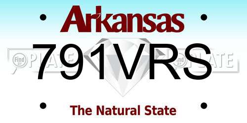 791VRS Arkansas License Plate