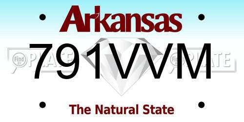 791VVM Arkansas License Plate