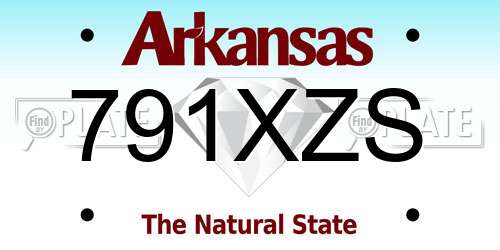 791XZS Arkansas License Plate