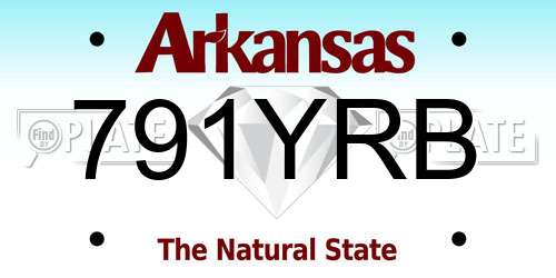 791YRB Arkansas License Plate