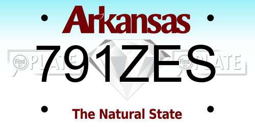 791ZES Arkansas License Plate
