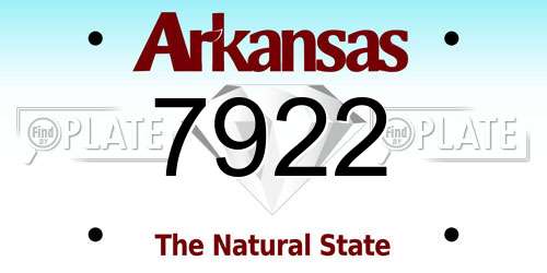 7922 Arkansas License Plate