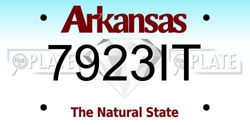 7923IT Arkansas License Plate
