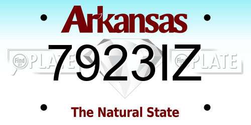 7923IZ Arkansas License Plate