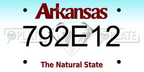 792E12 Arkansas License Plate