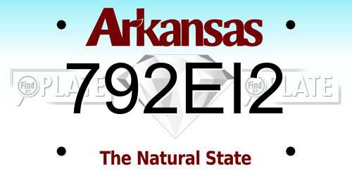 792EI2 Arkansas License Plate