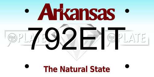 792EIT Arkansas License Plate