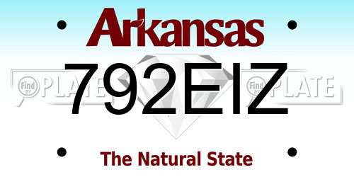 792EIZ Arkansas License Plate