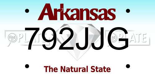 792JJG Arkansas License Plate