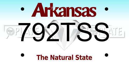 792TSS Arkansas License Plate