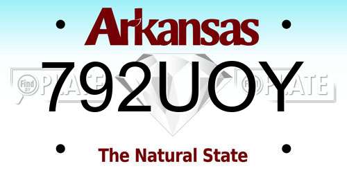 792UOY Arkansas License Plate