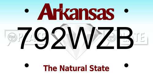 792WZB Arkansas License Plate