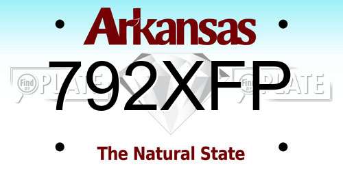 792XFP Arkansas License Plate