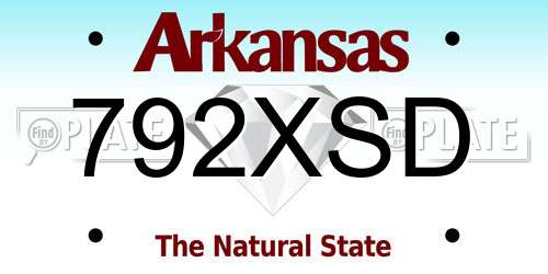 792XSD Arkansas License Plate