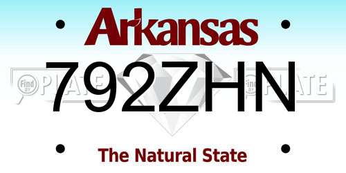 792ZHN Arkansas License Plate