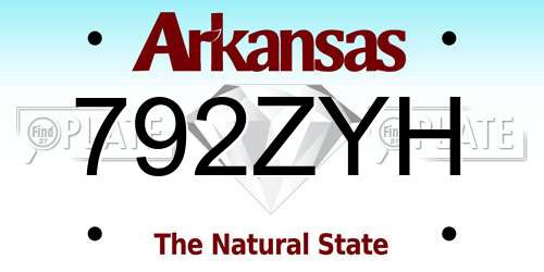 792ZYH Arkansas License Plate