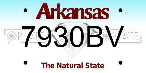 7930BV Arkansas License Plate