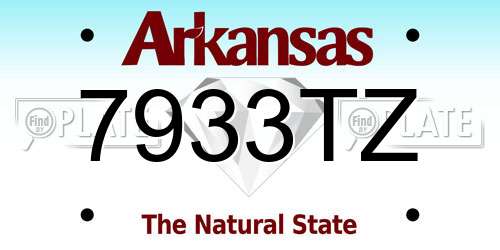 7933TZ Arkansas License Plate