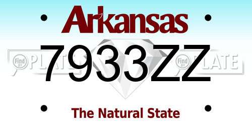 7933ZZ Arkansas License Plate