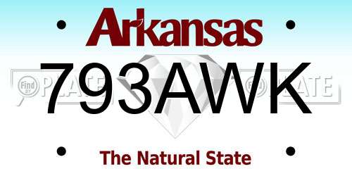 793AWK Arkansas License Plate