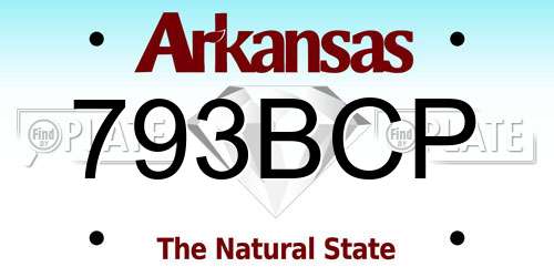 793BCP Arkansas License Plate