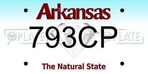 793CP Arkansas License Plate