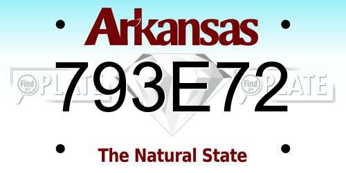 793E72 Arkansas License Plate