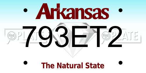 793ET2 Arkansas License Plate