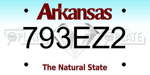 793EZ2 Arkansas License Plate