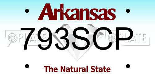 793SCP Arkansas License Plate