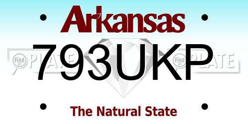 793UKP Arkansas License Plate