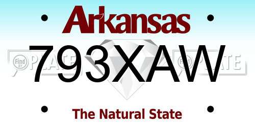 793XAW Arkansas License Plate