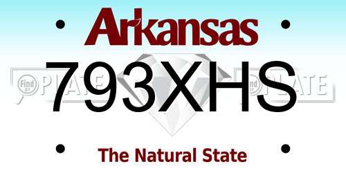 793XHS Arkansas License Plate