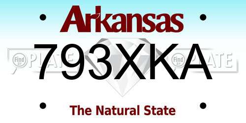 793XKA Arkansas License Plate