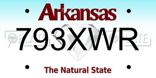 793XWR Arkansas License Plate