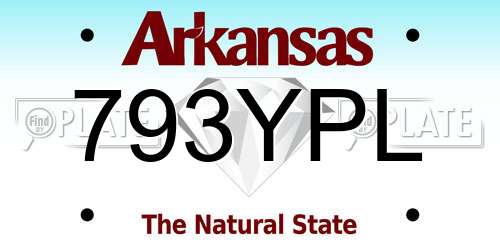 793YPL Arkansas License Plate